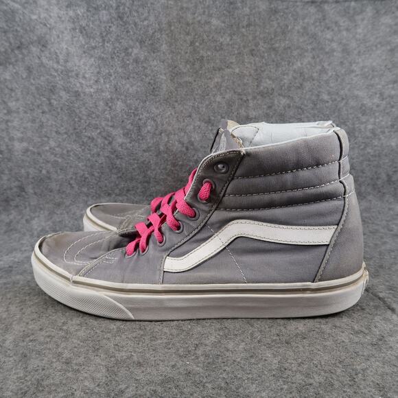 Vans Shoes Womens 9.5 Sk8 Hi Sneakers Casual High Top Trainer Skateboarding Grey - Picture 4 of 11